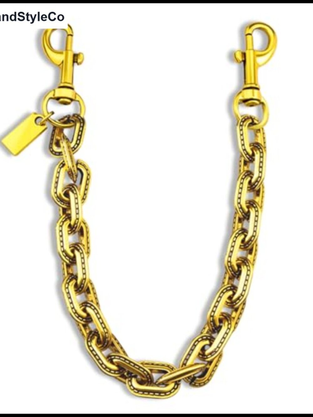 Vintage Gold Metal Purse Chain Charm Bag Extender Geometric Keychain Clip